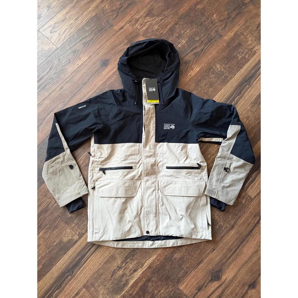 NEW Mountain Hardwear Men's First Tracks Jacket Size Medium Badlands/Dunes/Black